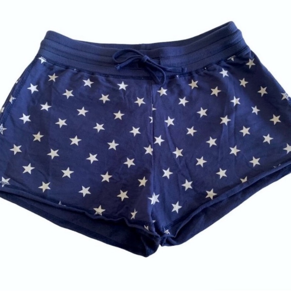 NWOT Modern Lux Navy Blue with Stars 💯 Cotton Drawstring Shorts size XL
